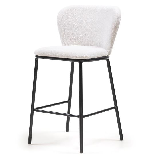 Scaun de bar Yasmin II, ecru/picioare negre
