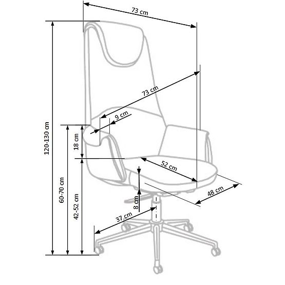Scaun de birou CALVANO maro închis / maro deschis