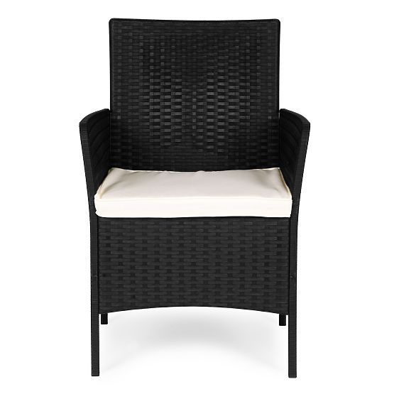 Scaun de grădină cu pernă pentru balcon, terasă, grădină, negru MultiGarden