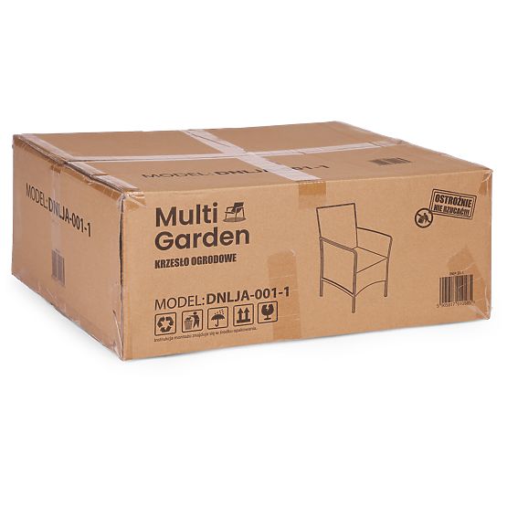 Scaun de grădină cu pernă pentru balcon, terasă, grădină, negru MultiGarden