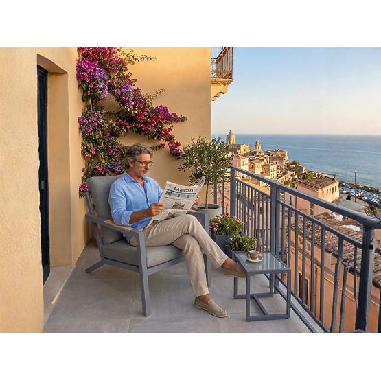 Scaun de grădină din aluminiu MISTERIOSO cu șezut confortabil