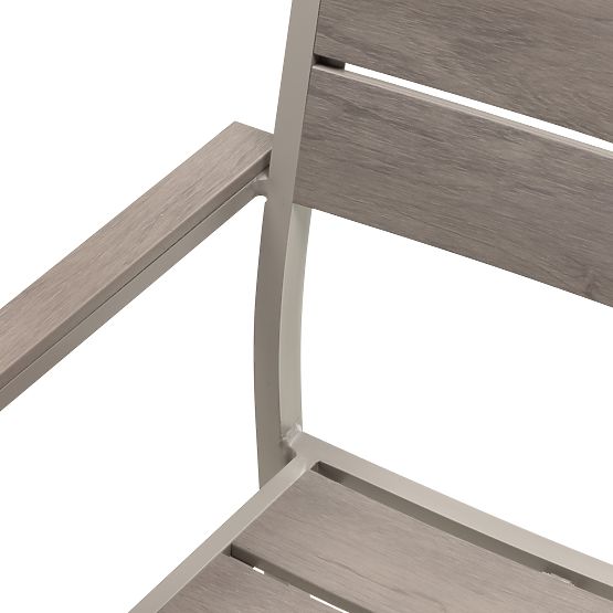 Scaun de grădină Drillo din aluminiu, bej-gri, polywood