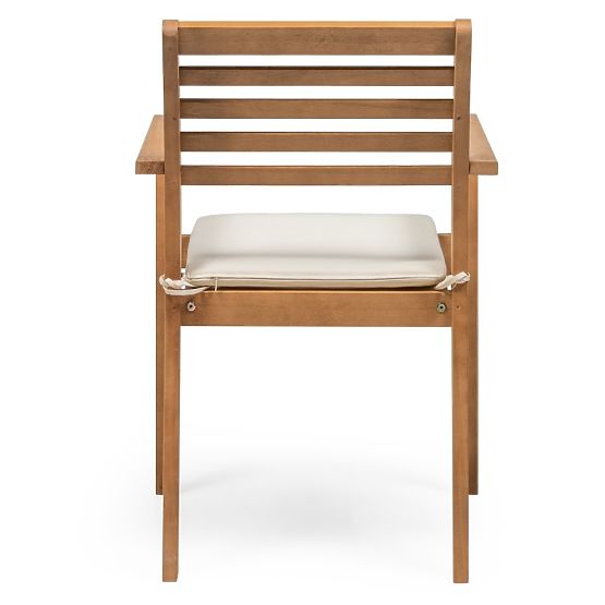 Scaun de grădină Familis ll lemn de eucalipt FSC, aspect de tec, bej