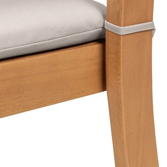 Scaun de grădină Familis ll lemn de eucalipt FSC, aspect de tec, gri deschis