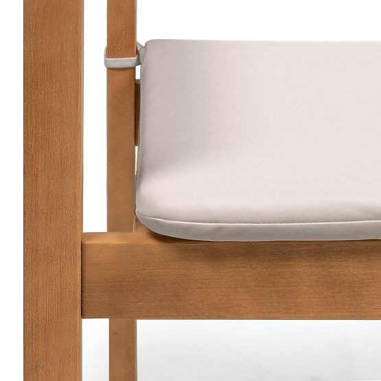 Scaun de grădină Familis ll lemn de eucalipt FSC, aspect de tec, gri deschis