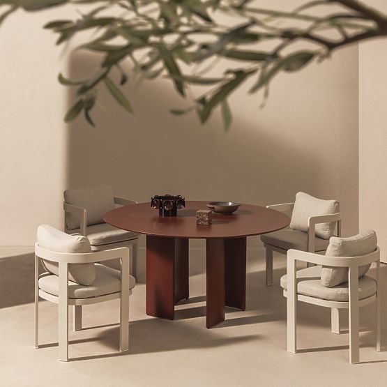 Scaun de grădină Japori din aluminiu, bej deschis, rotunjit