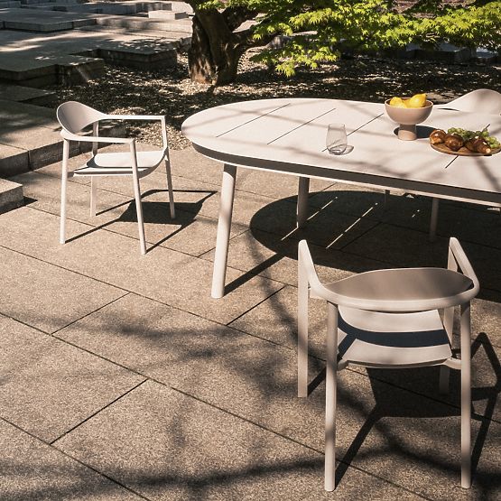 Scaun de grădină Marinelli, aluminiu, alb/verde