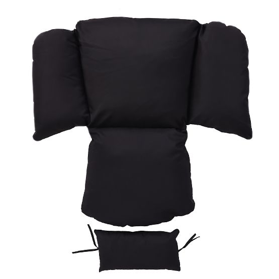 Scaun de grădină suspendat, independent, tip cocon, până la 120 kg, perne negre MultiGarden