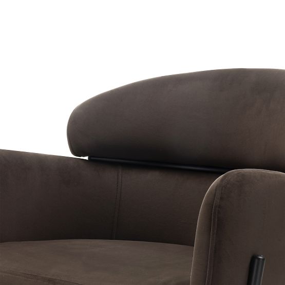 Scaun de masă Granda, ciocolată/espresso, catifea