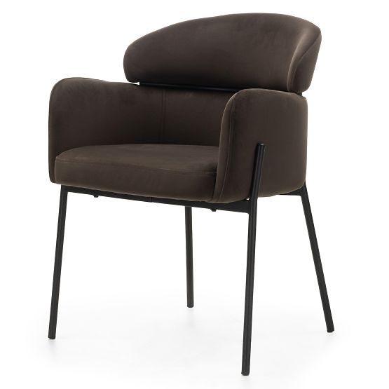 Scaun de masă Granda, ciocolată/espresso, catifea