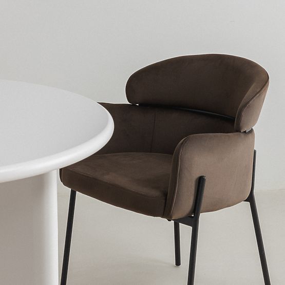 Scaun de masă Granda, ciocolată/espresso, catifea