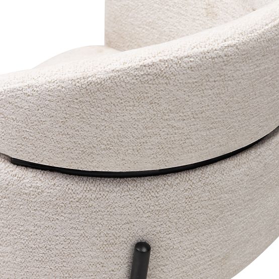 Scaun de masă Granda, ecru/picioare negre