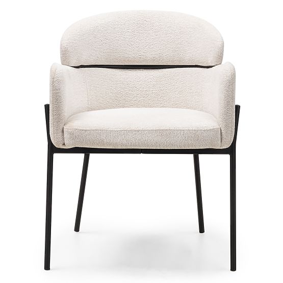 Scaun de masă Granda, ecru/picioare negre