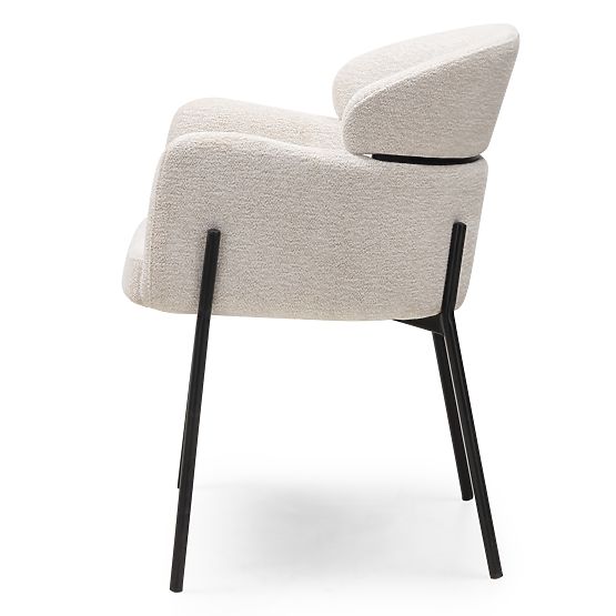 Scaun de masă Granda, ecru/picioare negre