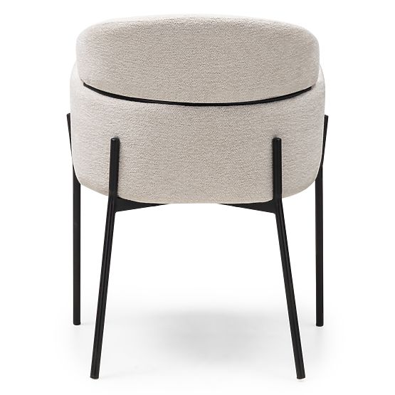 Scaun de masă Granda, ecru/picioare negre