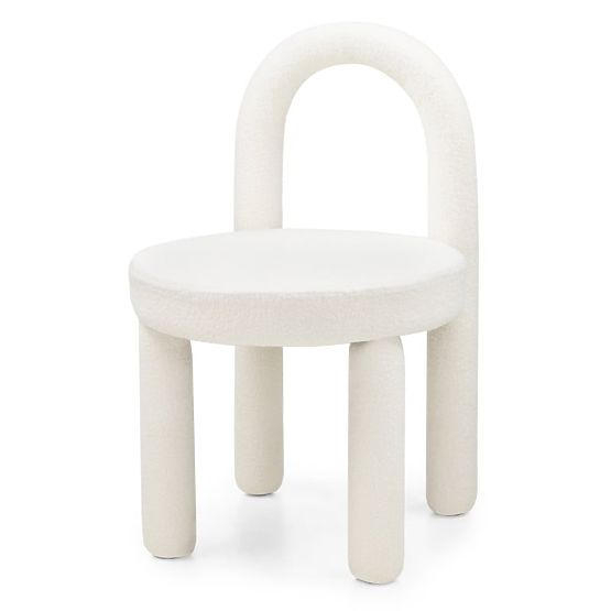 Scaun de masă Ivo, ecru, boucle