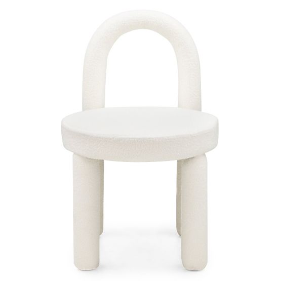 Scaun de masă Ivo, ecru, boucle