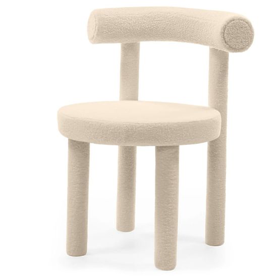 Scaun de masă Pedro 2.0, crem, boucle