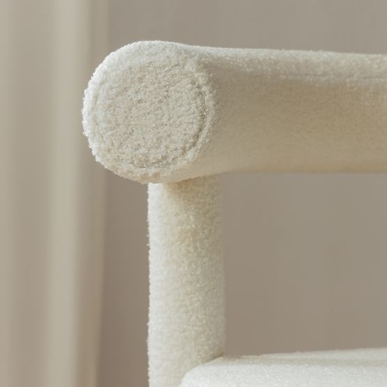 Scaun de masă Pedro 2.0, ecru, boucle