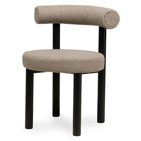 Scaun de masă Pedro, maro-gri/picioare negre, boucle