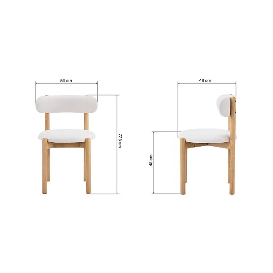 Scaun de masă Yoko, crem/natural