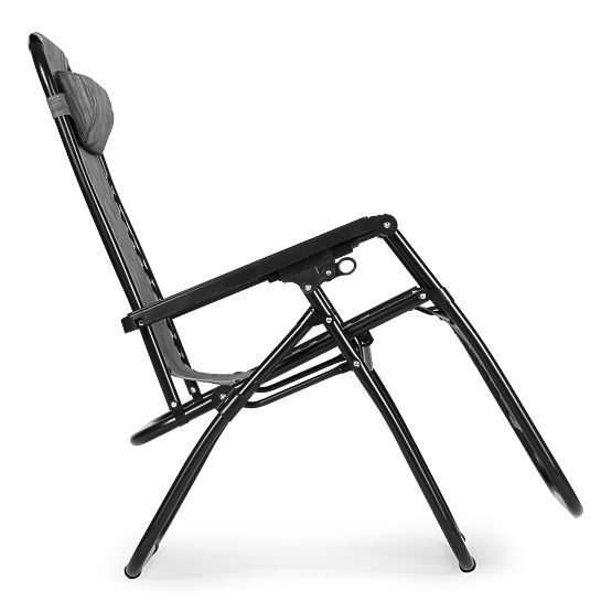 Scaun de plajă pentru grădină cu spătar reglabil ZERO GRAVITY ModernHome - gri