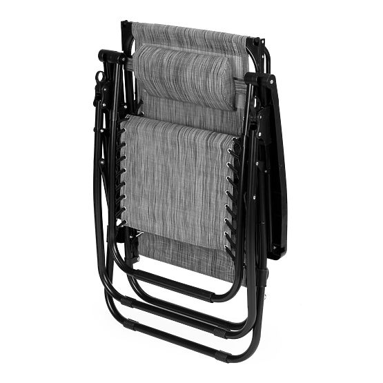 Scaun de plajă pentru grădină cu spătar reglabil ZERO GRAVITY ModernHome - gri