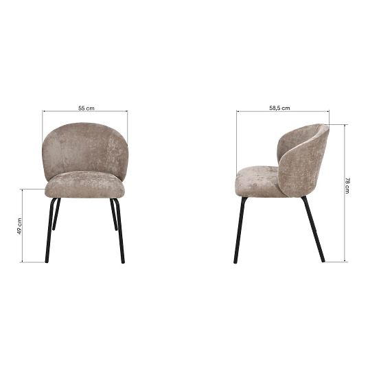 Scaun de sufragerie Larisa, maro/picioare negre