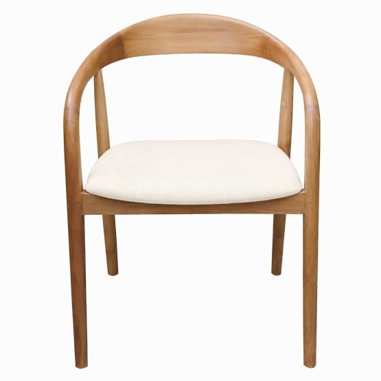 Scaun din lemn Ludvika 2.0, rotunjit, natural/crem