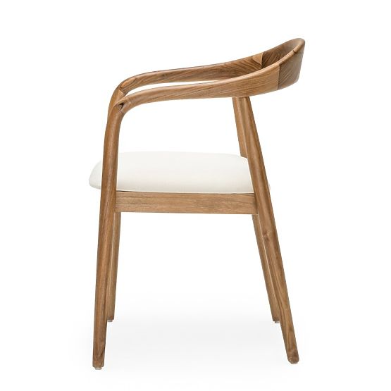 Scaun din lemn Ludvika 2.0, rotunjit, natural/crem