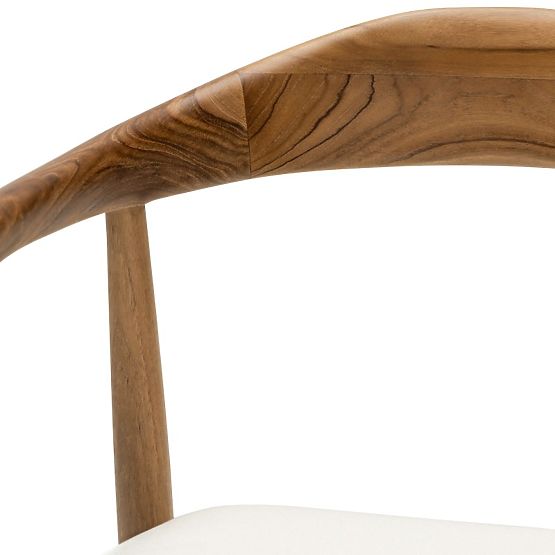 Scaun din lemn Ludvika 2.0, rotunjit, natural/crem