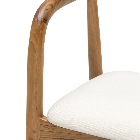 Scaun din lemn Ludvika 2.0, rotunjit, natural/crem