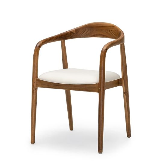 Scaun din lemn Ludvika 2.0, rotunjit, natural/crem