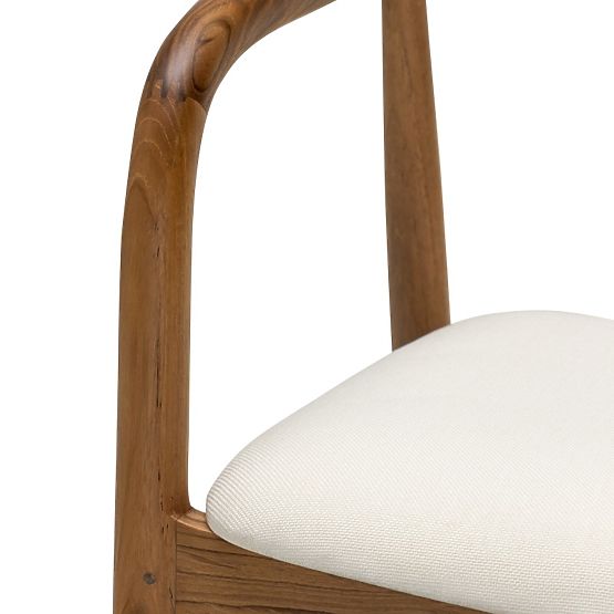 Scaun din lemn Ludvika 2.0, rotunjit, natural/crem