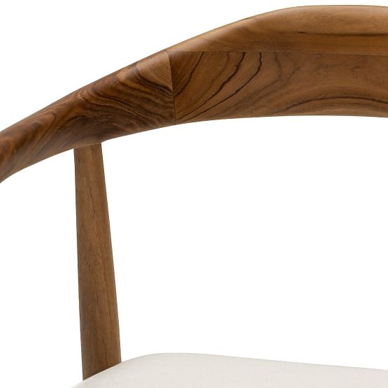 Scaun din lemn Ludvika 2.0, rotunjit, natural/crem