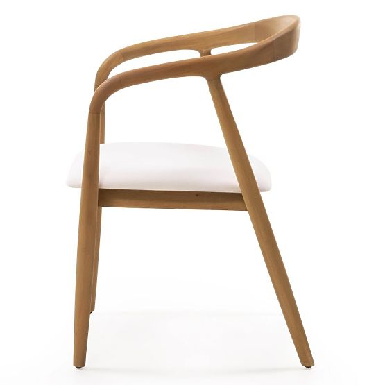 Scaun din lemn Ludvika, rotunjit, natural/crem