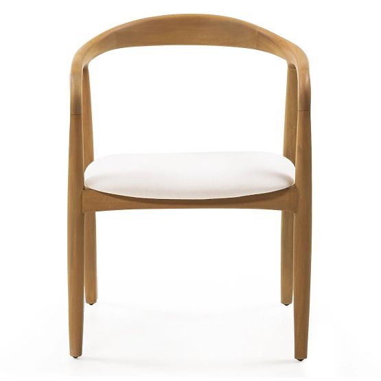 Scaun din lemn Ludvika, rotunjit, natural/crem
