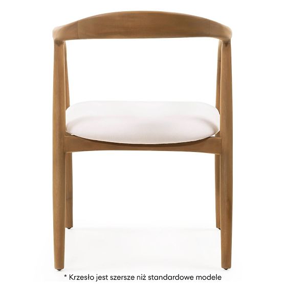 Scaun din lemn Ludvika, rotunjit, natural/crem