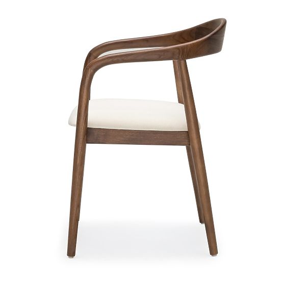 Scaun din lemn Ludvika, rotunjit, natural/ecru