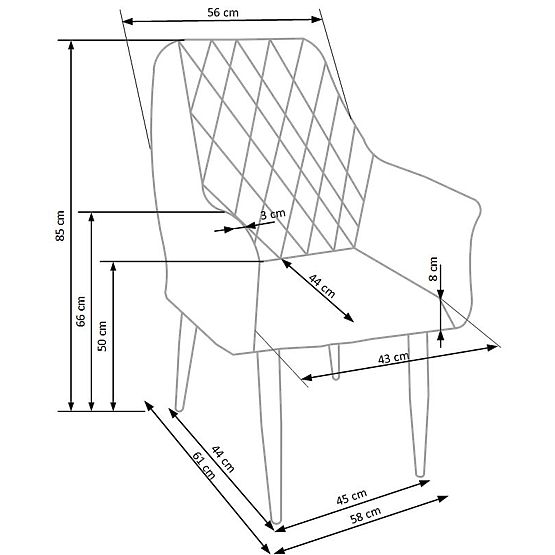 Scaun K287 gri (1p=2buc)