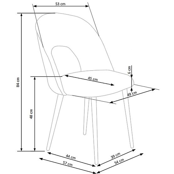 Scaun K384 gri / negru (1p=4buc)