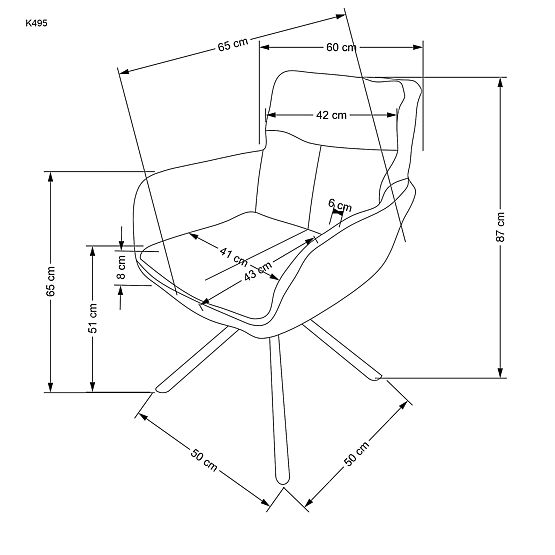 Scaun K495 gri (1p=2buc)
