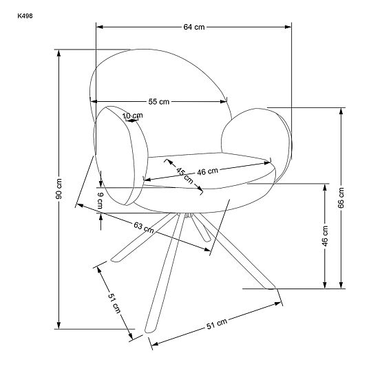 Scaun K498 gri (1p=2buc)