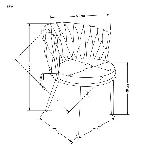 Scaun K516 gri (1p=2buc)