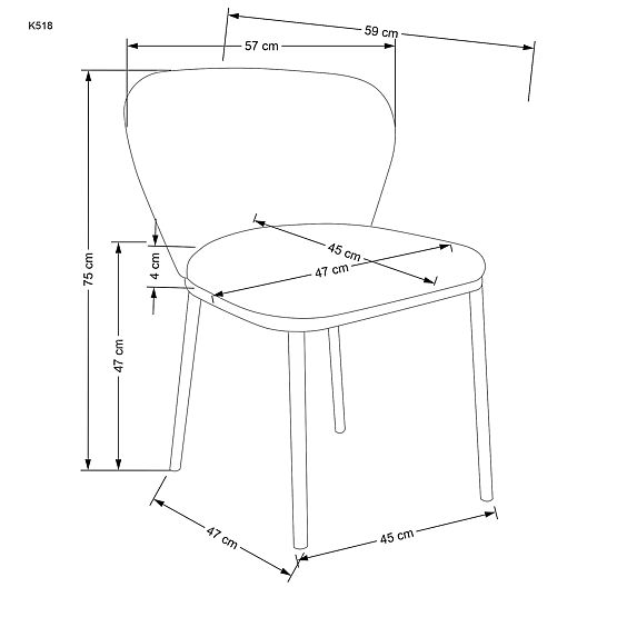 Scaun K518, crem (1p=2buc)