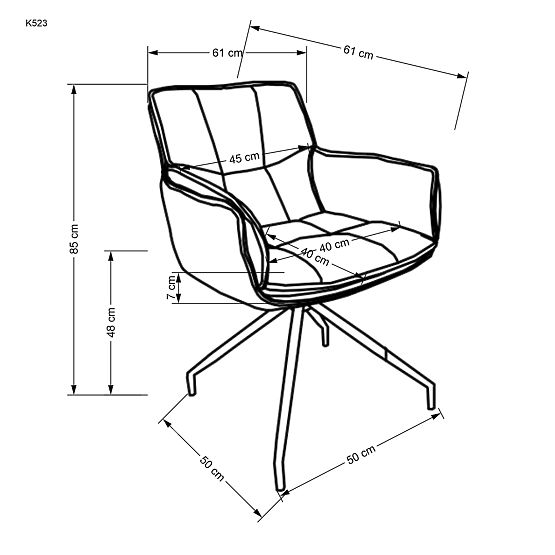 Scaun K523 maro / maro închis (1p=2buc)