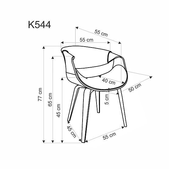 Scaun K544 gri / nuc (1p=1buc)