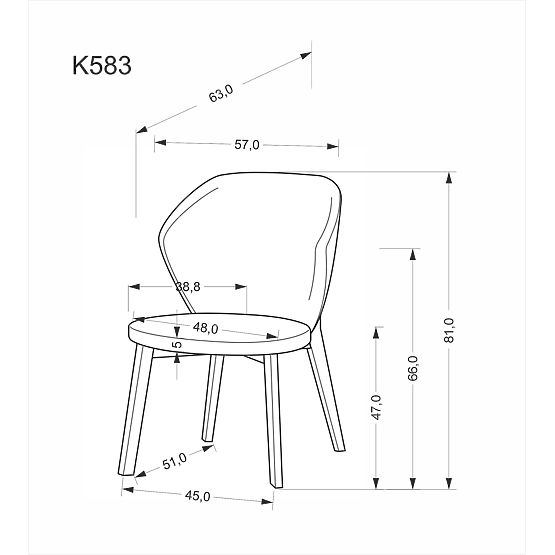 Scaun K583, nuc / maro / bej (1p=2buc)