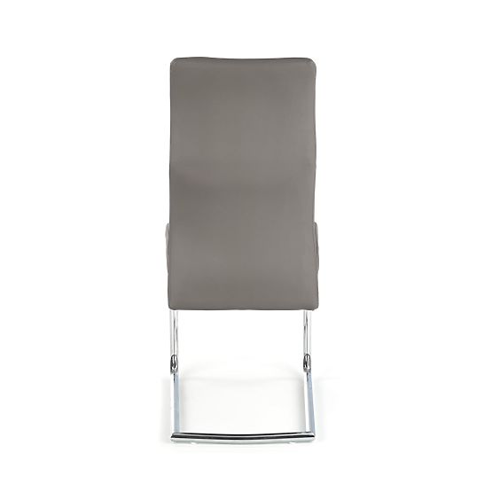 Scaun metalic cromat ARCO / piele ecologică culoare cenușiu (1p=2buc)