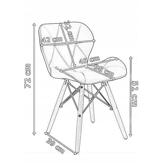 Scaun modern tapițat MURET negru